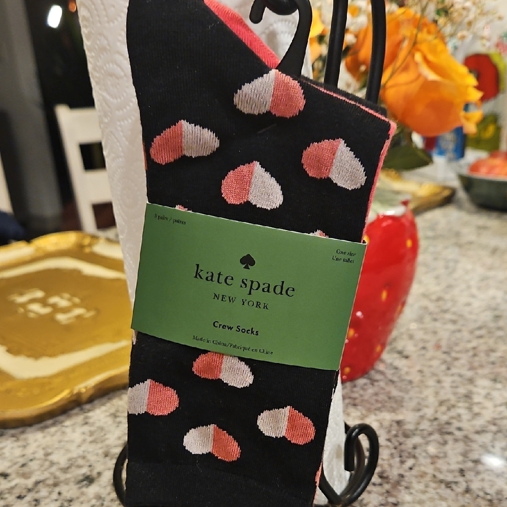 Crew Socks 6 Count Kate Spade NWT - Picture 2 of 4